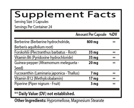 Propello Life Sculpt supplement facts panel